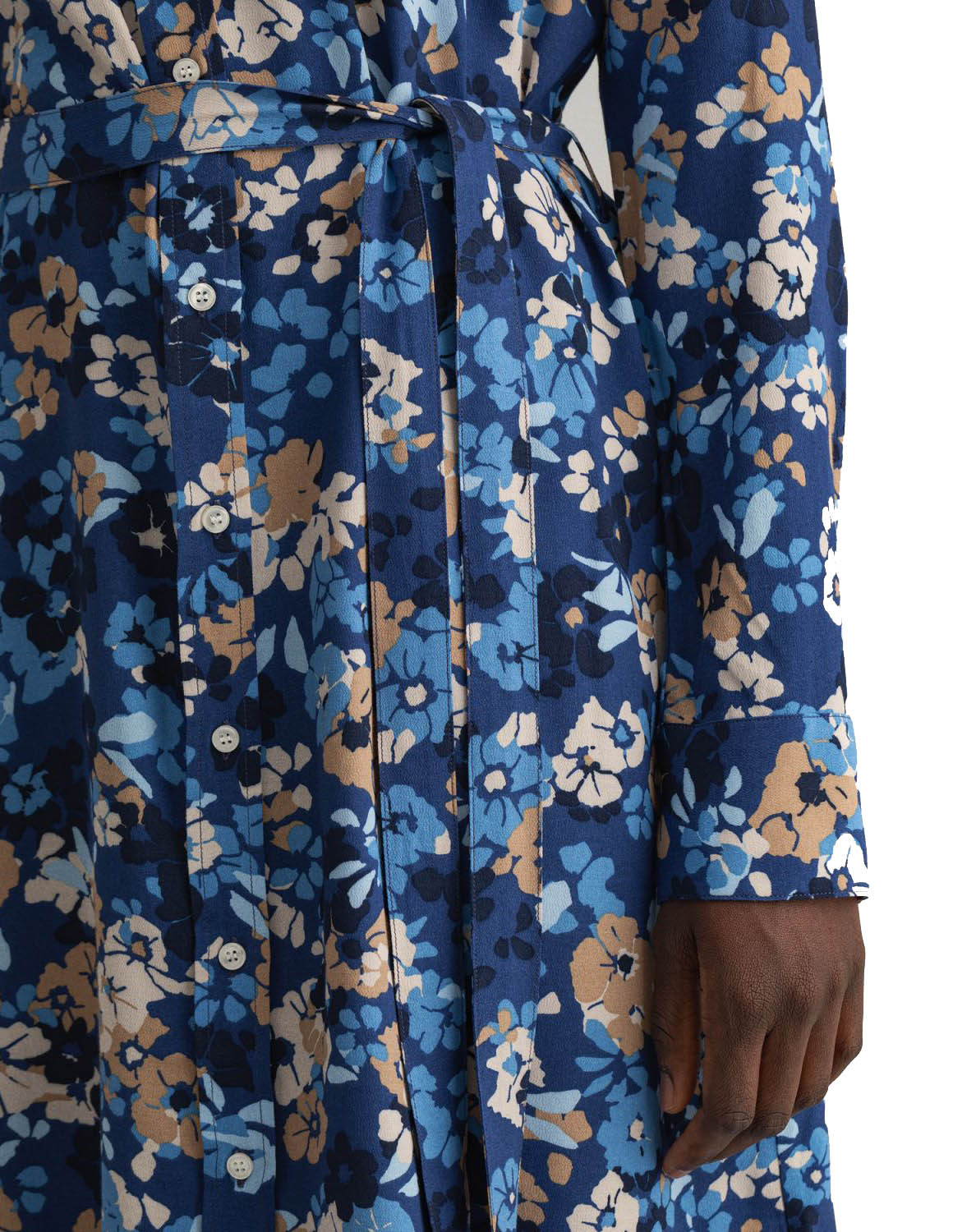 GANT WOMAN Shirt Dress floral μπλε με ζώνη στη μέση Loose Fit
