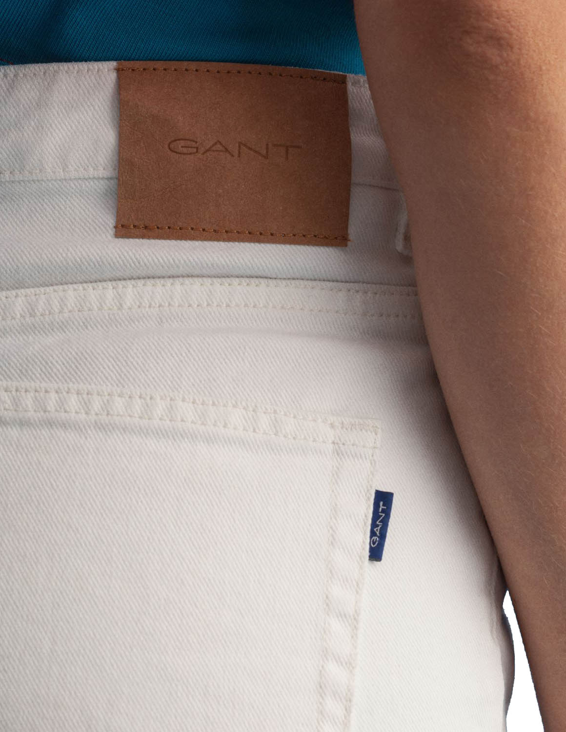 GANT WOMAN ΠΑΝΤΕΛΟΝΙ 100% βαμβάκι ψηλόμεσο cropped jean σε λευκό χρώμα